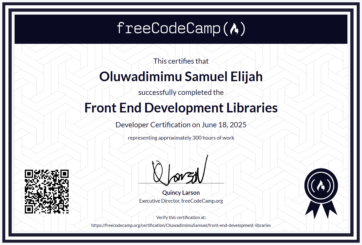 FrontEnd Development Libraries: FreeCodeCamp